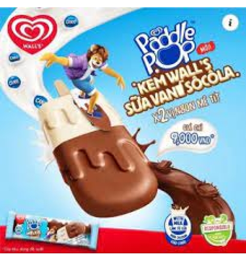 kem wall paddle pop sữa vani sô cô la 50g