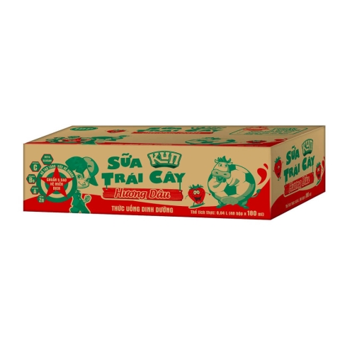 Thùng Sữa Kun Trái Cây Hương Dâu 180Ml